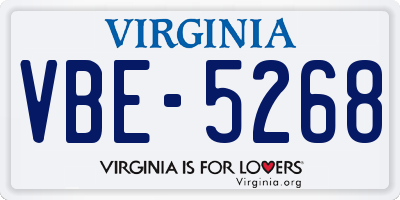 VA license plate VBE5268