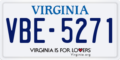 VA license plate VBE5271