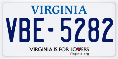 VA license plate VBE5282