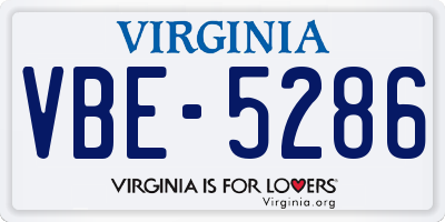 VA license plate VBE5286