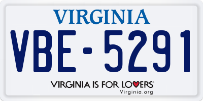VA license plate VBE5291