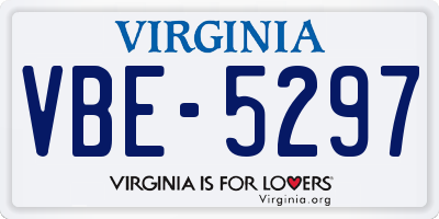VA license plate VBE5297