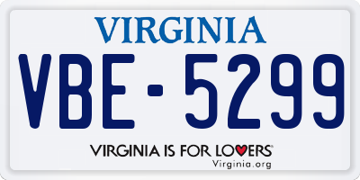 VA license plate VBE5299