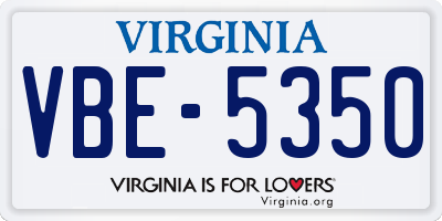 VA license plate VBE5350