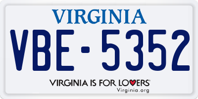 VA license plate VBE5352