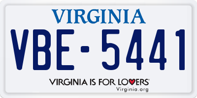 VA license plate VBE5441