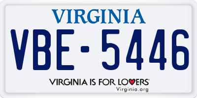 VA license plate VBE5446
