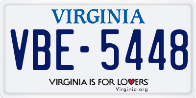 VA license plate VBE5448