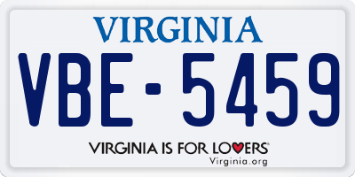VA license plate VBE5459