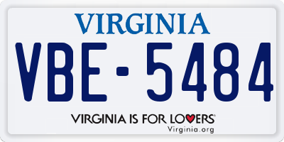 VA license plate VBE5484