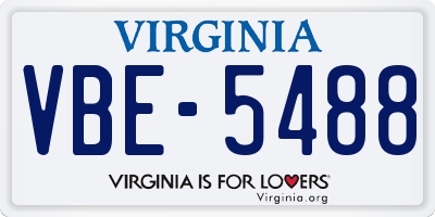 VA license plate VBE5488