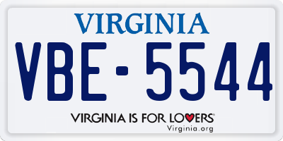 VA license plate VBE5544