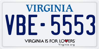 VA license plate VBE5553