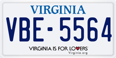 VA license plate VBE5564