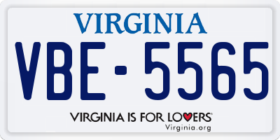 VA license plate VBE5565