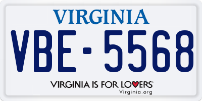 VA license plate VBE5568