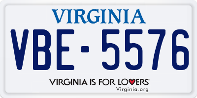 VA license plate VBE5576