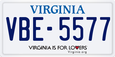 VA license plate VBE5577
