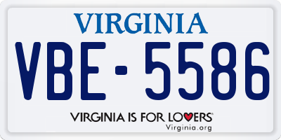VA license plate VBE5586