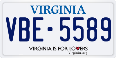 VA license plate VBE5589