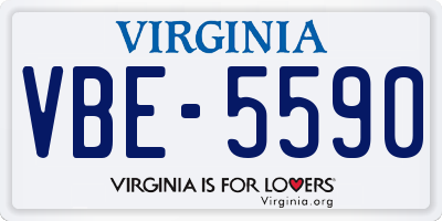 VA license plate VBE5590