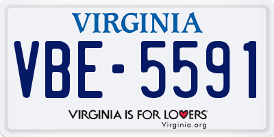 VA license plate VBE5591