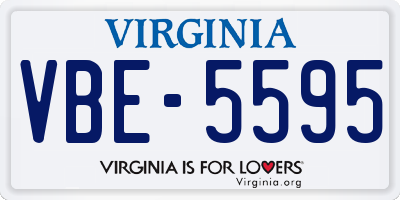 VA license plate VBE5595