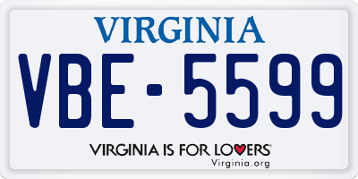 VA license plate VBE5599
