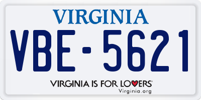 VA license plate VBE5621