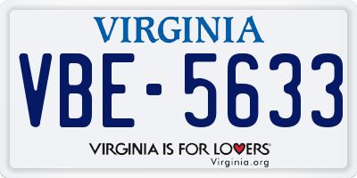 VA license plate VBE5633