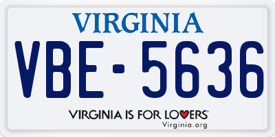 VA license plate VBE5636