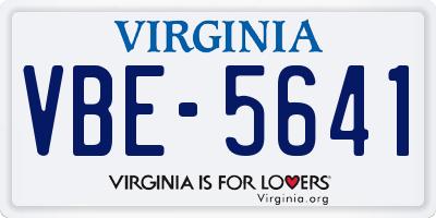 VA license plate VBE5641