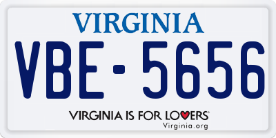 VA license plate VBE5656