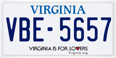 VA license plate VBE5657