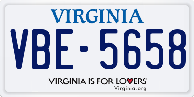 VA license plate VBE5658