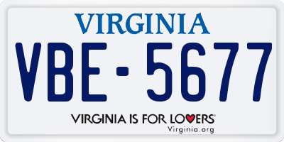 VA license plate VBE5677