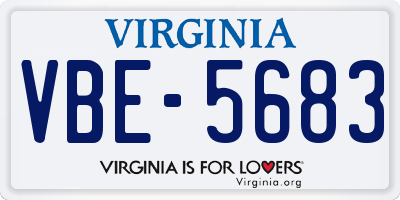 VA license plate VBE5683