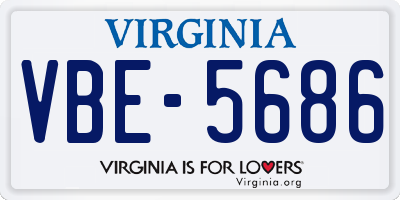 VA license plate VBE5686