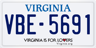 VA license plate VBE5691