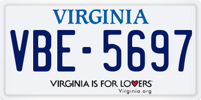 VA license plate VBE5697