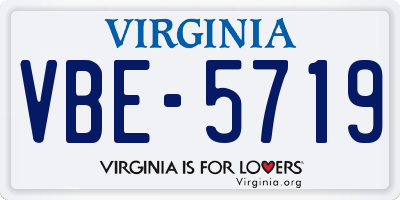 VA license plate VBE5719