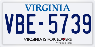 VA license plate VBE5739