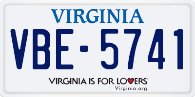 VA license plate VBE5741