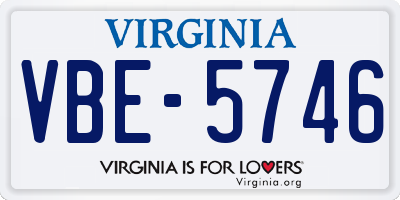 VA license plate VBE5746