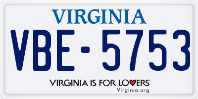 VA license plate VBE5753