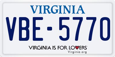 VA license plate VBE5770