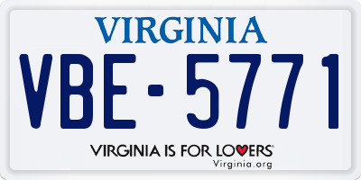 VA license plate VBE5771