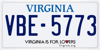 VA license plate VBE5773