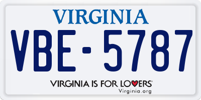 VA license plate VBE5787