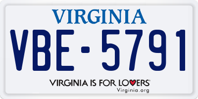 VA license plate VBE5791